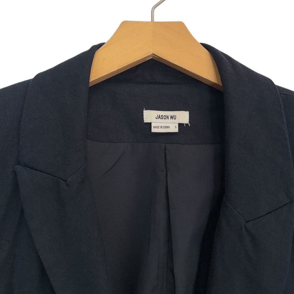 Jason Wu Linen Cropped Blazer in Black size Small - Picture 6 of 7
